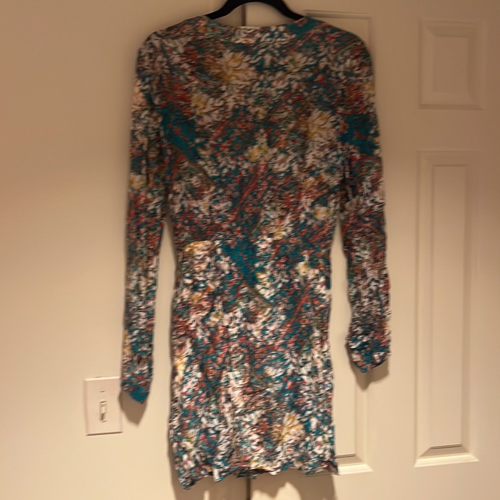 Honey Belle. Multi-color short wrap dress
